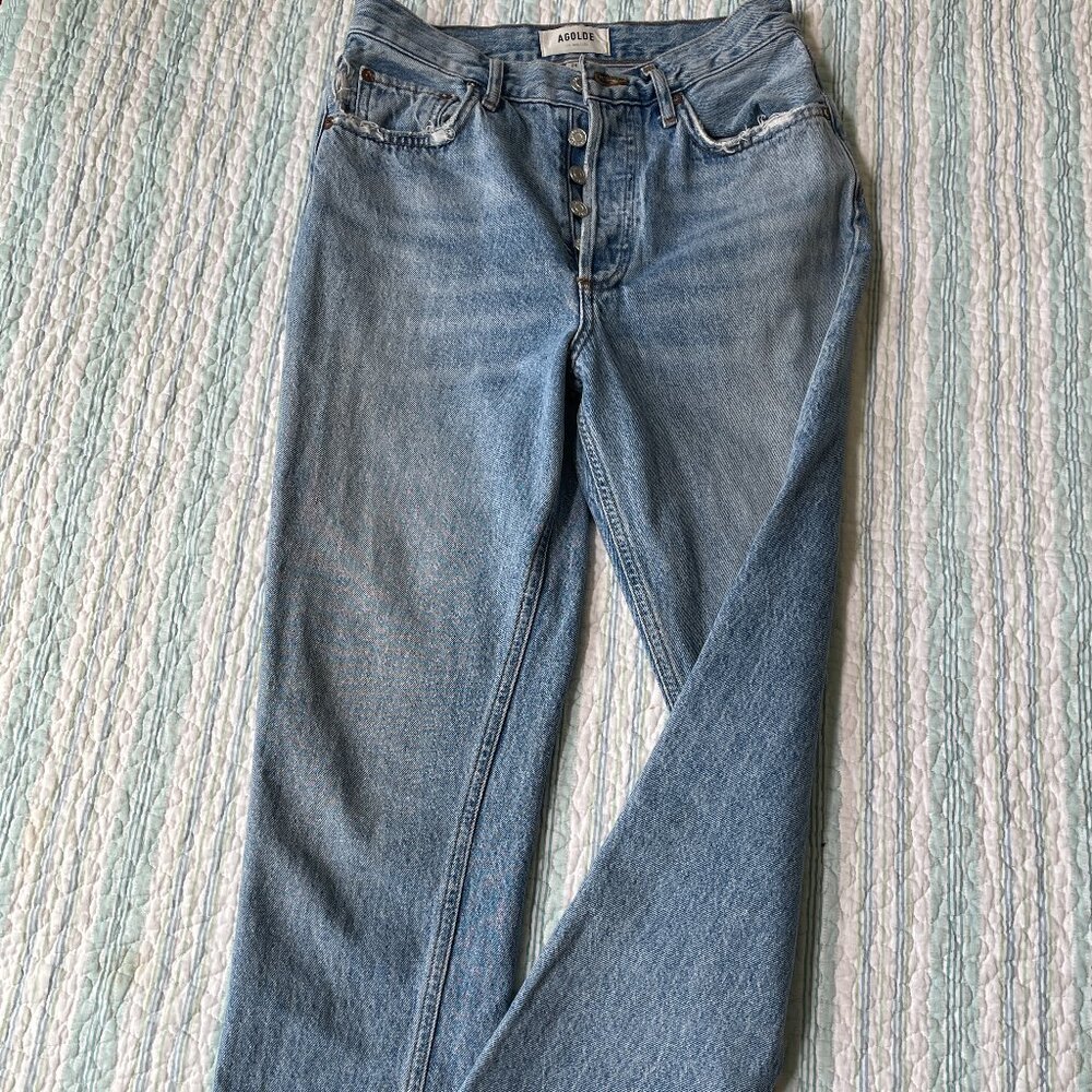 Agolde High Rise Jeans - Light Blue
